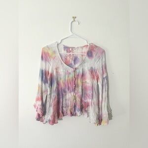 Vestique Tie Dye Womens Small Blouse